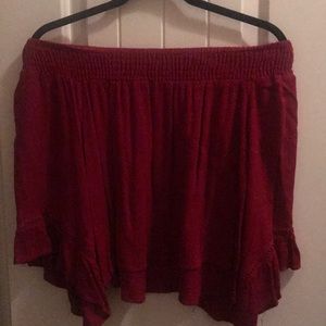 Off the shoulder long sleeve shirt